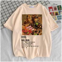 Jojo Bizarre Adventure Steel Ball Run t shirt teen Punk hip hop aesthetic Gothic Trendy top tees Digital Y2k Classic S brown