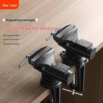 Small Heavy-Duty Industrial Grade Bench Vise, Multifunctional Table Clamp with Flat Jaws for Workbench Use Mini Aluminum Alloy Bench Vise