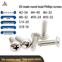 304 Stainless Steel Phillips Pan Head Machine Screw US Standard #2 #4 #6 #8, 3/8 4#-40X5/32