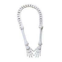 Halloween Gothic Skeleton Hand Necklace, Punk Cosplay Skull Claw Palm Choker, Halloween Costume Jewelry for Men Women balta