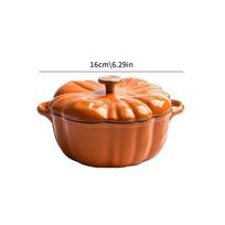 Pumpkin Dutch Oven Enamel Cast Iron Pot with Lid for Bread Baking Soup Stew Oven Safe Thanksgiving Halloween Decor Holiday Gift