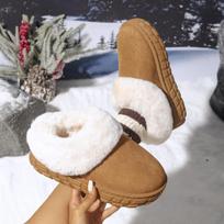 Fur Ankle Fluffy Boots Women 2025 Winter Warm Plush Outdoor Non Slip Shoes Woman Faux Suede Closed Toe Soft Sole Snow Boots 36 balta