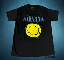 New Nirvana Smiley Face Classic Rustic Grunge Men Vintage T-shirt XXL