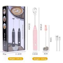 Rechargeable Handheld Electric Egg Beater 3 Speeds Stainless Steel Whisks For Home Baking Coffee Froth Cream Desserts rožinė