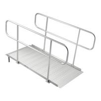 Wheelchair Ramp with Handrails, 1806 x 830 mm, Heavy Duty Wide Aluminum Wheelchair Ramp with Adjustable Legs, 453.6 kg Capacity, Portable Threshold