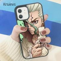 Krajews Anime Dr. Stone Senku Ishigami Soft Phone Case Cover For iPhone 14 SE 6 7 8 plus XR XS 11 12 13 pro max Samsung S21 S22 iPhone 14
