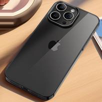 Prabangus grūdintas stiklas, plonas magnetinis galinis dėklas, skirtas iPhone 16 Plus 15 Pro Max 14 Pro 13, Magsafe palaikymui, atsparus smūgiams, kietas PC, skaidrus telefono dangtelis iPhone 16 Pro Max juoda