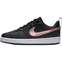 Nike Court Borough Leather Low Recraft SE Comfortable Soft Non-Slip Durable Low-Top Kids Sneakers Black And Gold Kids Sneakers HF7307-001 35.5