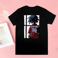 Gorillaz Modern Music Band Cartoon Awesome T Shirts For Guys O-Neck Short Sleeve Regular Mens height Quality Hip-Hop Tee Shirt S