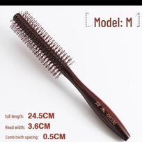Professional Round Hair Brush for Styling Women’s Hair - Blow-Dry Straight, Curly, Inward Curl, Air Bangs. white