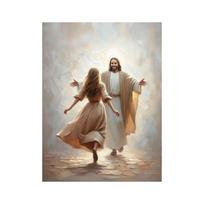Holy Religious Belief God Jesus and Holy Spirit Posters Print Sacred Heart Jesus Canvas Painting for Living Room Bedroom Decor 20x30cm