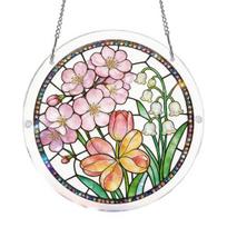 Acrylic Jigsaw Puzzle Suncatcher Large Colorful DIY Sun Catcher Kit for Adults Stained Glass Style Window Hanging Ornament for Home Garden Decor B