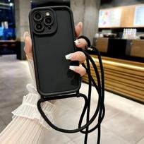 Lanyard Apple 17 mobile phone case for iPhone16ProMax with oblique span rope matte 15 anti-drop 14 protective cover iPhone17promax juoda