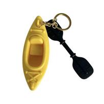 3D Printed Kayak Keychain, Kayak Pendant Keychain, Kayak Paddle Charm with Key Ring, Unique Gift for Kayaking mėlyna
