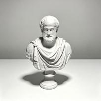 Klasikinio graikų filosofo biustas 3D spausdintas ornamentas Vintažinė Aristotelio skulptūra Elegantiška akademinė ir bibliotekinė dekoratyvinė figūrėlė Dovana white