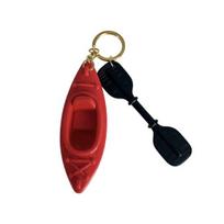3D Printed Kayak Keychain, Kayak Pendant Keychain, Kayak Paddle Charm with Key Ring, Unique Gift for Kayaking Enthusiasts raudona
