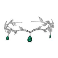 Alloy Fairy Crown Leaves Tiara Bandana Vintage Style Hair Jewelry  Party sidabro baltos spalvos