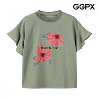 Ggpx New York Flare Sleeve Print Blouse Gq6sh001f Khaki/F