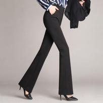 Women's High Rise Flare Pants Micro Flare Trousers Elastic Office Dress Pants Solid Color Work Slacks S juoda