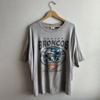 Vintage 90s Denver Broncos Helmet T-shirt XXL NFL Football Graphic Grey S