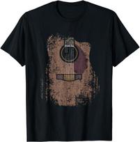Distressed Acoustic Guitar Vintage Player Rock Roll Music T-shirt M