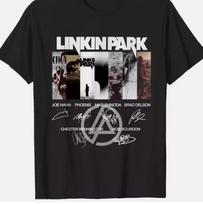 Linkin Park Logo Rock Band Signature shirt TEE New Black T-shirt S gray
