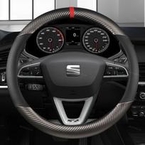 vrdpn5 Carbon Fiber Car Steering Wheel Cover For Seat Leon 5F Mk3 2013-2021 Ibiza 6J Tarraco Arona Ateca Alhambra Auto Accessories