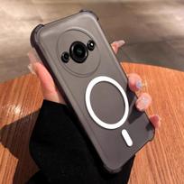Case for Xiaomi Redmi A3x,A3,POCO C61 Cute Airbag Corner Pastel Matte Magnetic Casing Semi Shockproof Phone Cover Redmi A3x matinė juoda spalva