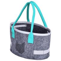 New Portable Felt Carrying Case Folding Durable Cloth Storage Bag With Partitions Carry Bag Figures Doll Stuffed Animal Toy mėlyna