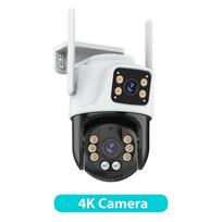 Trijų objektyvų PTZ IP kamera lauko 6K HD trijų ekranų WiFi apsaugos kamera automatinis sekimas 4K dviejų lęšių belaidė CCTV kamera iCsee 4K Camera