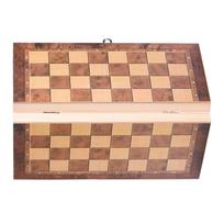 3in1 nešiojamas medinės šachmatų lentos sulankstomas šachmatų žaidimas, skirtas šeimyninei veiklai (29*29cm) beige