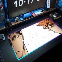 Anime haikyuu wallpaper Mouse Pad RGB Gaming Mousepad Big LED Pad PC Desk Mat Luminous Mouse Pad Large Keyboard Mats Table Rug 600x300x3mm