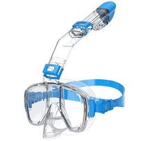 Underwater Snorkeling Half face Face Children Swimming Mask Kit Scuba Diving Respirator Masks Anti Fog Safe Breathing for Ad Practical Use S/M mėlyna