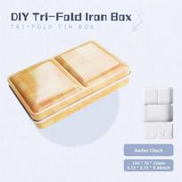 Foldable Folding Iron Case Watercolor Storage Art Supplies Box Metal Painting Box  Watercolor Paint B