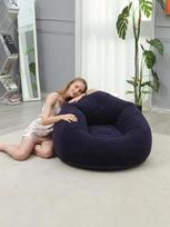 Portable Folding Inflatable Lazy Sofa, Pvc Multifunctional Air Lounge Chair Fit For Living Room Camping Beach Comfort (Blue,Z16-1)