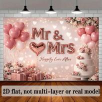 1pc pink wedding backdrop banner suitable for wedding decoration anniversary wall decoration photography background 100x150cm