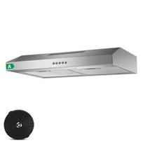 TopStrong 60cm Įtraukiama/Neįtraukiama gartraukė, Aktyvuotos anglies filtras Nerūdijantis plienas, 3 greičio nustatymai EU 220-240V