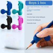 4 pcs Writing Posture Silicone Orthosis Handwriting Pens Holding Learning Practice Pen Holder Correct Grip Posture blue