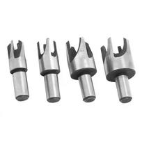 4pcs Precise Cuts Wood Plug Cutter Tool High Carbon Steel Drill Bits  For Woodworking