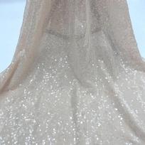 1Yard*130cm 5mm Dense Glitter Fabric Sequin Embroidered Mesh Sparkle Fabric Clothing Fabric Wedding Evening Dresses 130-91cm gray
