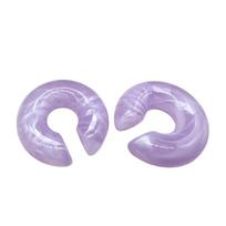 Resin C Shape Ear Cuff Round No Piercing Earrings Boho Ear Clip Earrings  Women violetinė