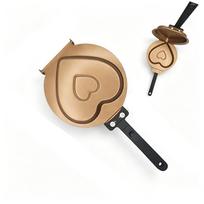 Flat Bottomed Flip Frying Pan Love Shaped Pancake Maker Breakfast Pan  Frying Steak auksas