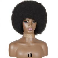 MERISIHAIR Kinky Curly Short Afro Perukai Juodas natūralus sintetinis perukas moterims, karščiui atsparus pluoštas afroamerikietiškas perukas