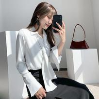 blusas mujer de moda 2022 vasaros šifonas Top moteriški marškiniai Moteriški balti marškiniai Palaidinės palaidinės ilgomis rankovėmis Prašmatni moteris L šviesiai žalios spalvos