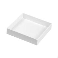 Buffet Riser akrilinis ekranas, sukraunamas daugiafunkcis kubo lizdas 12.7x12.7x2.5 cm white