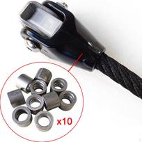 10 Pieces Aluminum Crimping Loop Sleeves, Cable End for 16mm Rope, Single Hole Stop Round