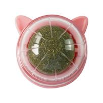 Catnip Wall Balls Licking Rotatable Catnip Wall Toys Natural Catnip Wall Catnip Roller Cat Snack Ball Teeth Cleaning Catnip Toy rožinė