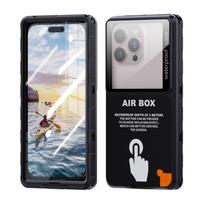 Shellbox vandeniui atsparus telefono dėklas 6,9' įrenginiams, skaidrus, universalus, jutiklinis ekranas, apsauga nuo vandens, dulkių ir kritimo, IP68, naujas for phone series(6.9") juoda