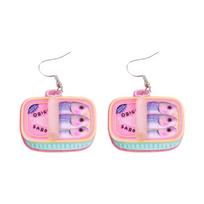 Whimsical Sardine Can Earrings Novelty Acrylic Jewelry With Vibrant Print For Women Trendy Accessory Gift 1