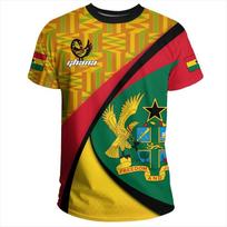 Summer Tigre African Flag Printed Ghana Emblem Pattern Casual Large T-shirt XXS geltona